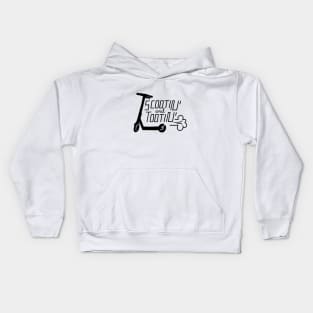 Scootin' and Tootin' - Black Kids Hoodie